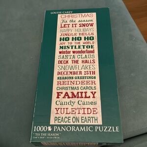 NEW Louise Carey "Tis The Season" 1000 pc panoramic puzzle